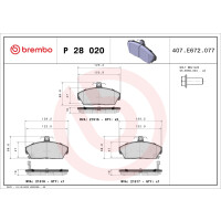 Brake pad set disc brake 18 mm BREMBO suitable for e.g....