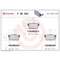 Bremsbelagsatz Scheibenbremse 15 mm BREMBO für u.a....