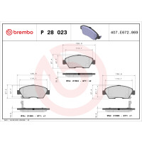 Bremsbelagsatz Scheibenbremse 17 mm BREMBO für u.a....
