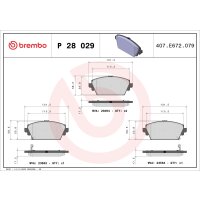 Brake pad set disc brake 17 mm BREMBO for e.g. NISSAN...