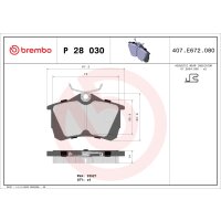 Brake pad set disc brake 15 mm BREMBO suitable for e.g....