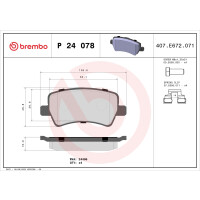 Bremsbelagsatz Scheibenbremse 17 mm BREMBO für u.a....