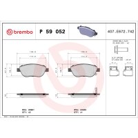 Brake pad set disc brake 19 mm BREMBO suitable for e.g....