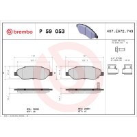 Bremsbelagsatz Scheibenbremse 20 mm BREMBO für u.a....