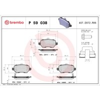 Brake pad set disc brake 15 mm BREMBO suitable for e.g....