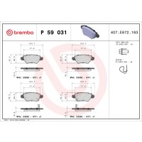 Brake pad set disc brake 17 mm BREMBO suitable for e.g....