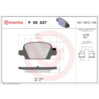 Bremsbelagsatz Scheibenbremse 14 mm BREMBO für u.a....