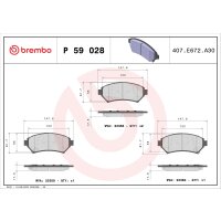 Brake pad set disc brake 18 mm BREMBO for e.g. CHEVROLET...