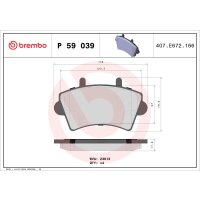 Brake pad set disc brake 18 mm BREMBO suitable for e.g....