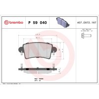 Brake pad set disc brake 17 mm BREMBO suitable for e.g....