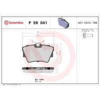 Brake pad set disc brake 17 mm BREMBO for e.g. RENAULT...