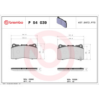 Bremsbelagsatz Scheibenbremse 15 mm BREMBO für u.a....