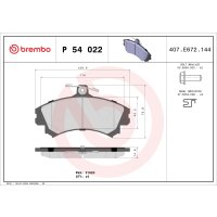 Brake pad set disc brake 15 mm BREMBO for e.g. MITSUBISHI...