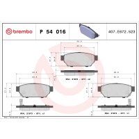 Brake pad set disc brake 15 mm BREMBO for e.g. MITSUBISHI...