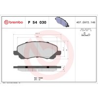 Brake pad set disc brake 16 mm BREMBO for e.g. MITSUBISHI...