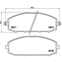 Brake pad set disc brake 19 mm BREMBO for e.g. NISSAN PATROL