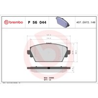 Brake pad set disc brake 17 mm BREMBO for e.g. NISSAN...