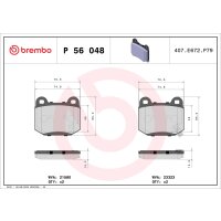 Brake pad set disc brake 14 mm BREMBO for e.g. MITSUBISHI...