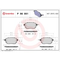 Brake pad set disc brake 16 mm BREMBO for e.g. NISSAN MURANO