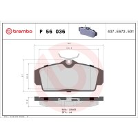 Brake pad set disc brake 17 mm BREMBO for e.g. NISSAN...