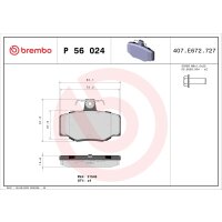 Bremsbelagsatz Scheibenbremse 16 mm BREMBO für u.a....