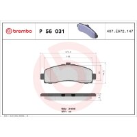 Brake pad set disc brake 16 mm BREMBO suitable for NISSAN...