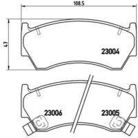 Brake pad set disc brake 16 mm BREMBO for e.g. NISSAN ALMERA