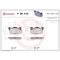 Brake pad set disc brake 18 mm BREMBO suitable for e.g....