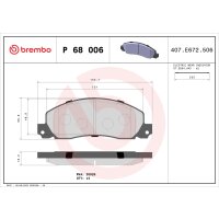 Brake pad set disc brake 19 mm BREMBO for e.g. RENAULT...
