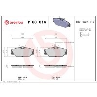 Brake pad set disc brake 18 mm BREMBO for e.g. RENAULT...