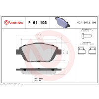 Brake pad set disc brake 18 mm BREMBO suitable for e.g....