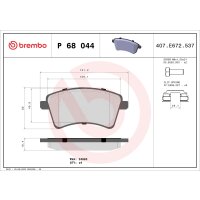 Bremsbelagsatz Scheibenbremse 19 mm BREMBO für u.a....