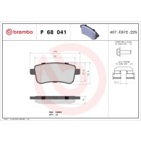 Brake pad set disc brake 16 mm BREMBO for e.g. RENAULT...
