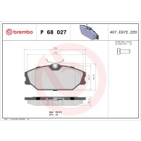 Bremsbelagsatz Scheibenbremse 18 mm BREMBO für u.a....