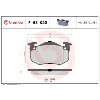 Bremsbelagsatz Scheibenbremse 15 mm BREMBO für u.a....