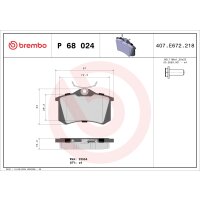 Brake pad set disc brake 16 mm BREMBO suitable for e.g....
