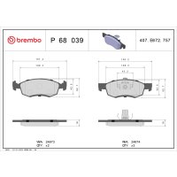 Brake pad set disc brake 18 mm BREMBO for DACIA LOGAN and...