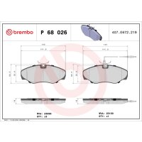 Bremsbelagsatz Scheibenbremse 18 mm BREMBO für...