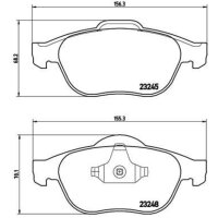 Brake pad set disc brake 18 mm BREMBO for e.g. RENAULT...