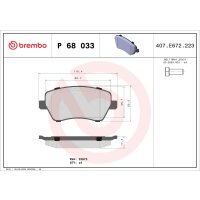 Brake pad set disc brake 17 mm BREMBO suitable for e.g....