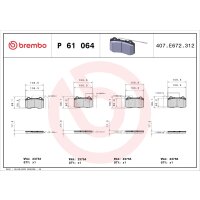 Brake pad set disc brake 18 mm BREMBO suitable for...