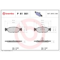 Brake pad set disc brake 17 mm BREMBO suitable for e.g....