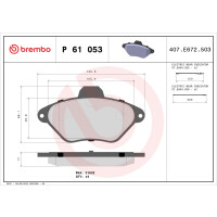 Bremsbelagsatz Scheibenbremse 16 mm BREMBO für u.a....