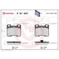 Brake pad set disc brake 17 mm BREMBO suitable for e.g....