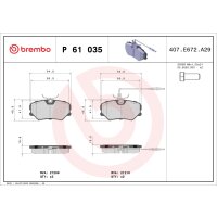 Brake pad set disc brake 19 mm BREMBO suitable for e.g....