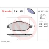 Brake pad set disc brake 18 mm BREMBO suitable for e.g....