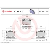 Brake pad set disc brake 18 mm BREMBO suitable for e.g....