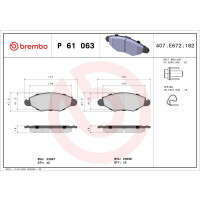 Bremsbelagsatz Scheibenbremse 18 mm BREMBO für u.a....