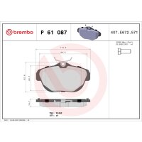 Brake pad set disc brake wear warning contact 17 mm...