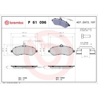 Bremsbelagsatz Scheibenbremse 18 mm BREMBO für u.a....